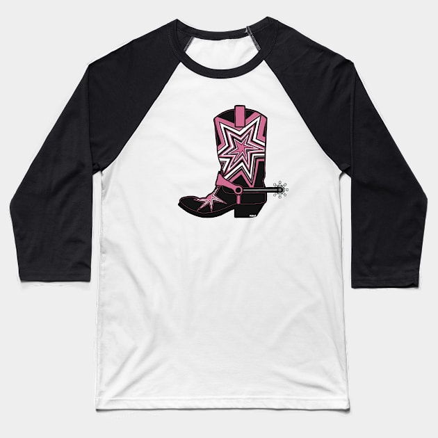 Star Boot Baseball T-Shirt by KBILU_Art